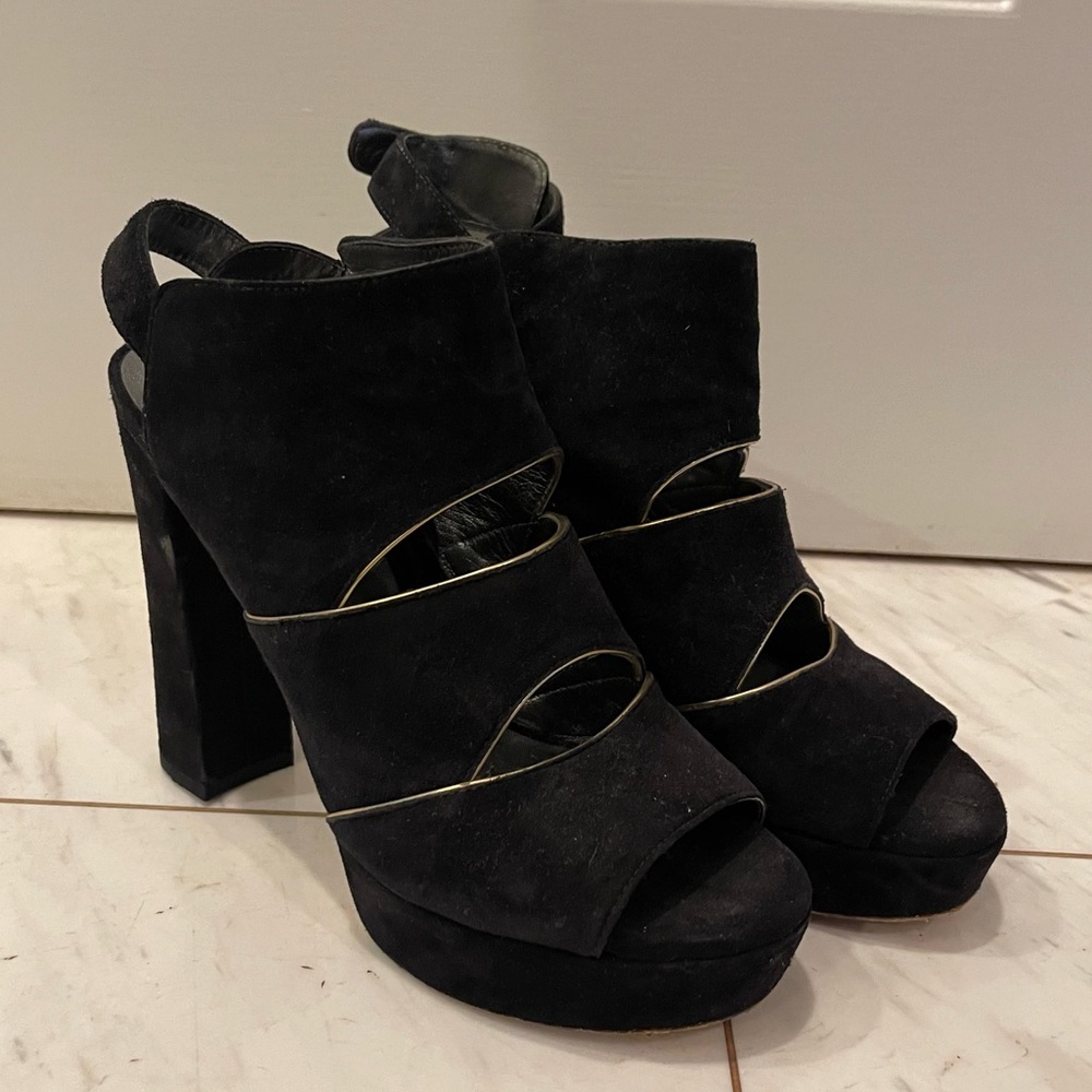 Stuart Weitzman Black Suede Heels